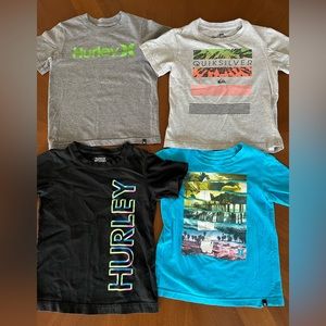 Bundle of 4 Boys Shirts - Hurley and Quicksilver